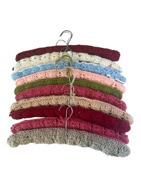 Vintage Crochet Clothing Hangers- Multi-Color